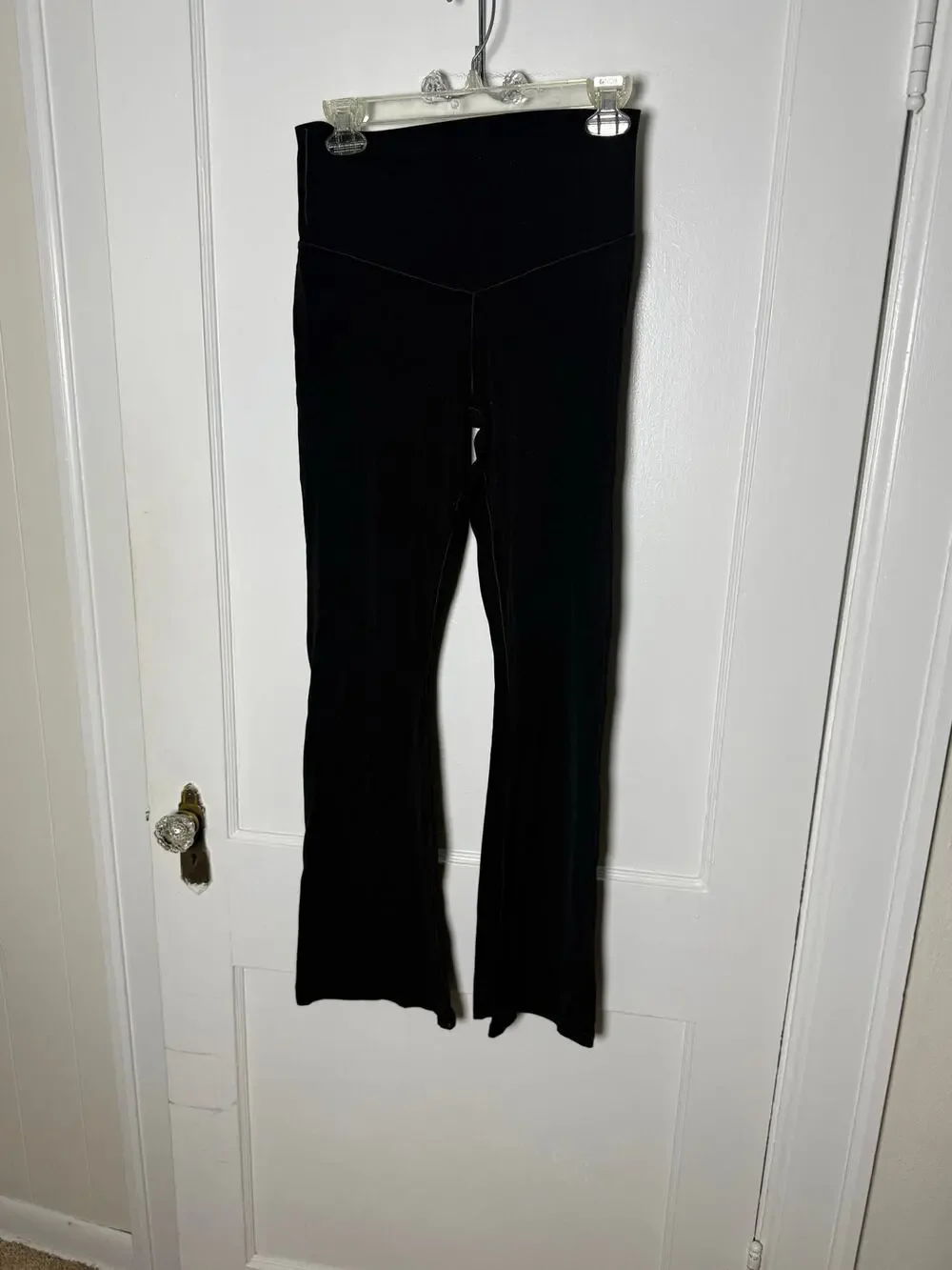 Aerie Offline Black High Rise Flare Leg Classic Wide Leg Yoga Pants Leggings LG